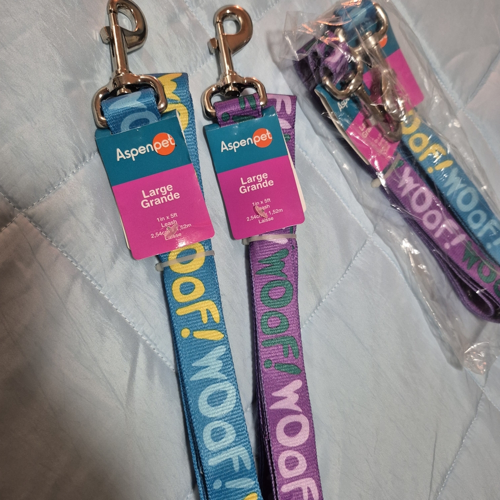 (Set of 2) Aspen Pet Woof Dog Leash Set